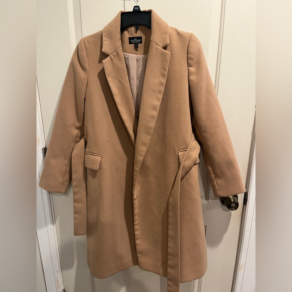 Brown long Topshop jacket in size 2